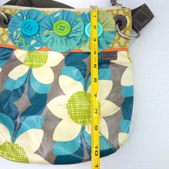 Fossil Key Per Colorful Coated Canvas Crossbody Bag Shoulder Purse Floral Print - Picture 7 of 7